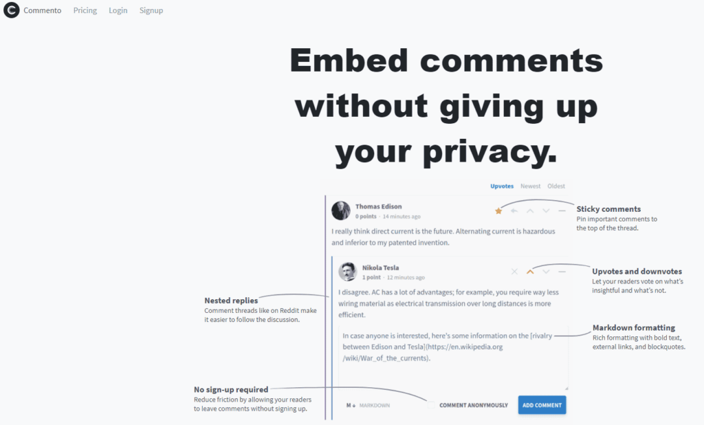 6 Tools zur Nutzung von Kommentaren auf einer statischen Website 9 Commento