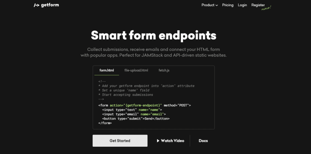 8 Tools für die Nutzung von Formularen auf einer statischen Website 13 Getform