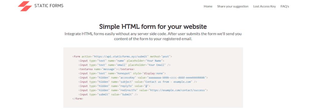 8 Tools für die Nutzung von Formularen auf einer statischen Website 11 Static Forms