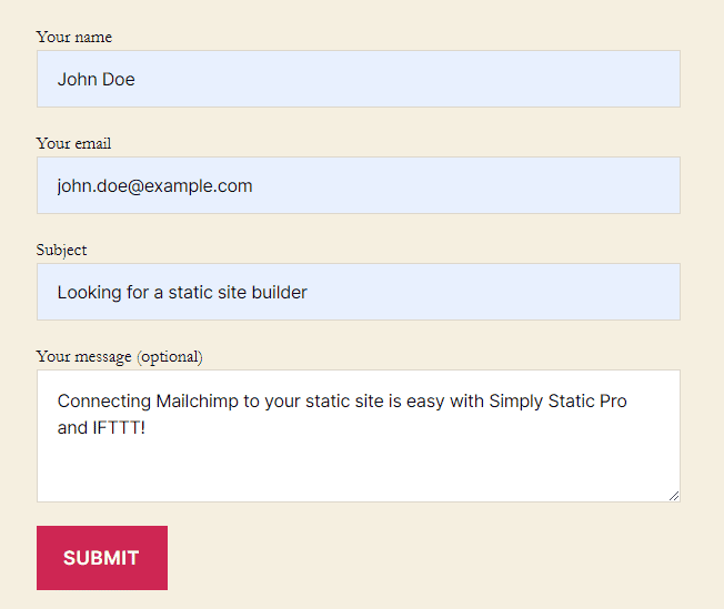 Was ist IFTTT und wie können Sie es mit Simply Static Pro verwenden? 31 form on your static website