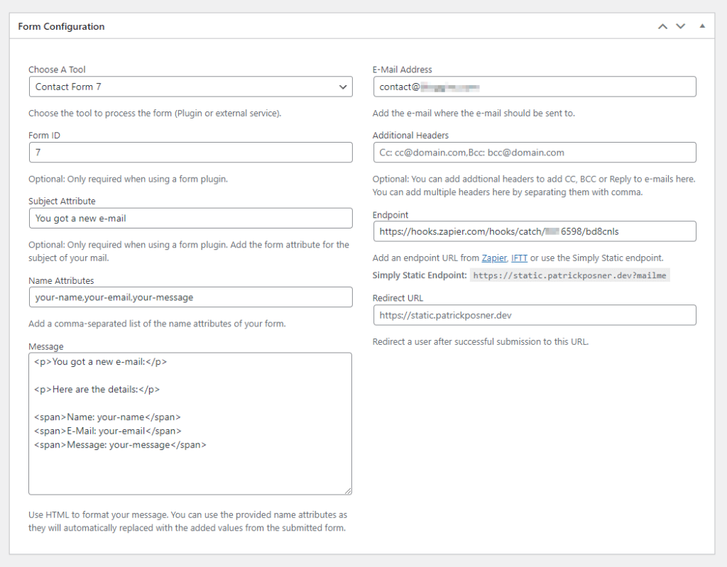 Zapier endpoint