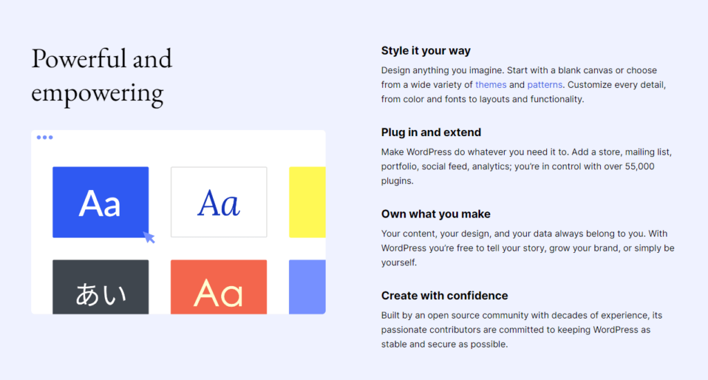 HTML vs. WordPress-Website: Was ist das Richtige für Sie? 21 WordPress features