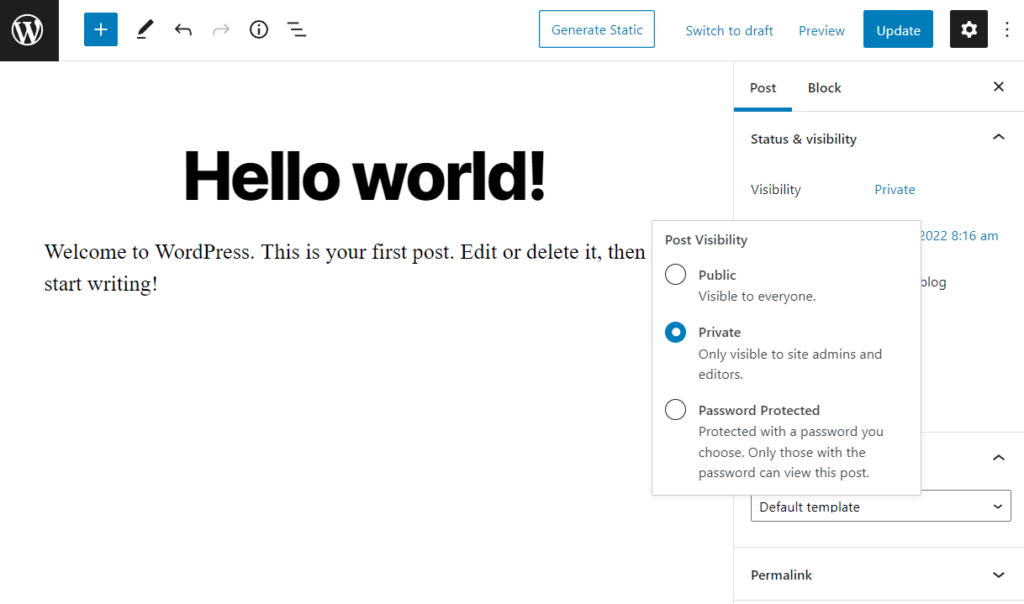 So verwenden Sie ein CMS für statische Websites 23 wordpress blog post