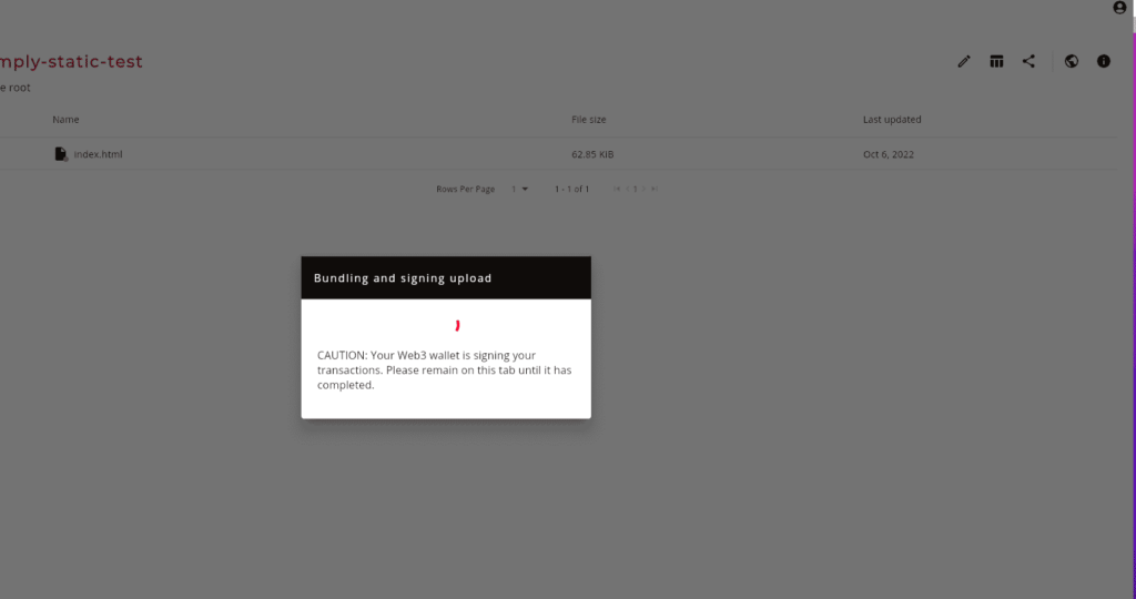 WordPress im Web 3 mit Simply Static hosten 13 Dateien in ArDrive signieren