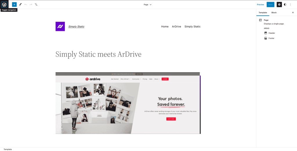 WordPress im Web 3 mit Simply Static hosten 9 Simply Static ArDrive Example