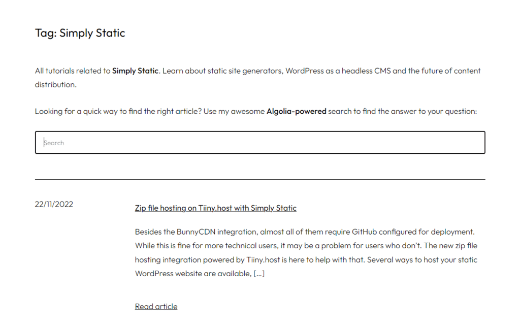3 Schritte, um WordPress in HTML umzuwandeln 20 simply static search form