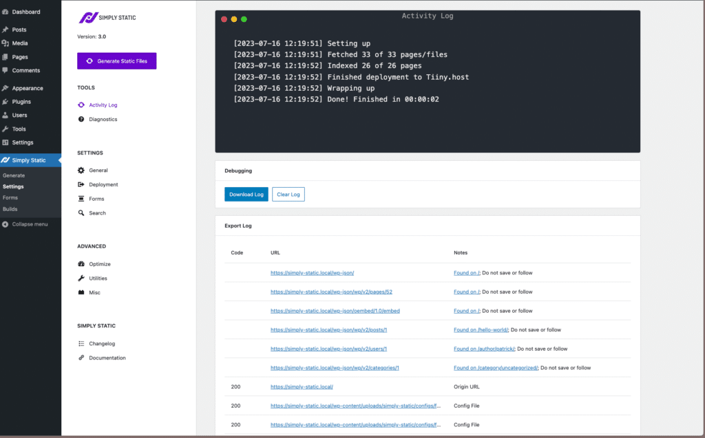 Hosting von ZIP-Dateien auf Tiiny.host mit Simply Static 18 Hosting von ZIP-Dateien auf Tiiny.host mit Simply Static 16