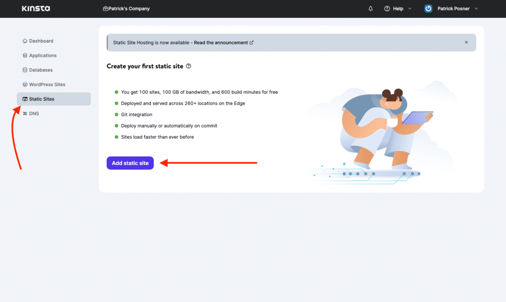 So hosten Sie Ihre statische Website auf Kinsta 27 kinsta add static site