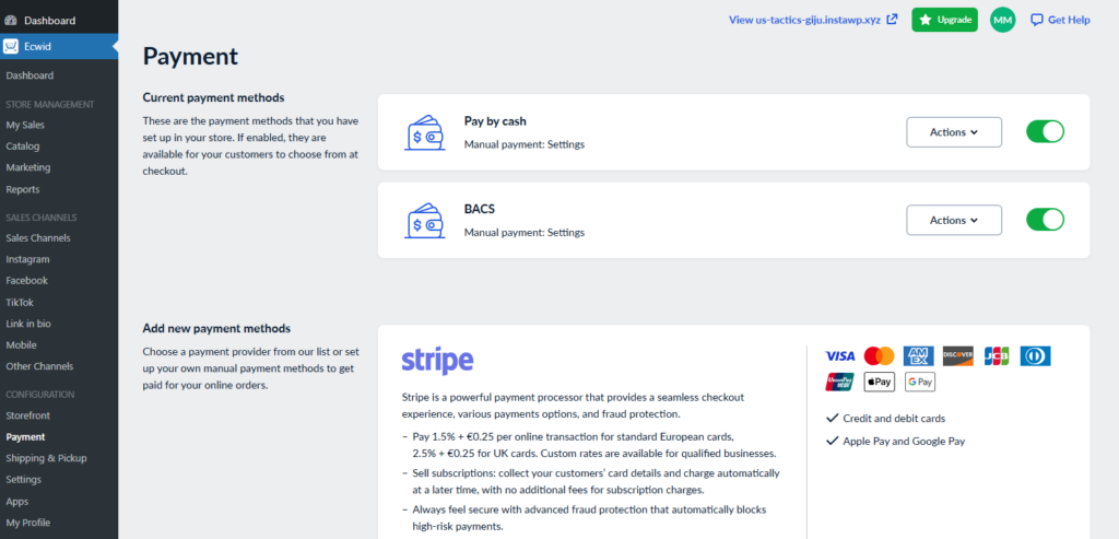 So erstellen Sie 2026 eine statische E-Commerce-Website 33 ecwid payment setup