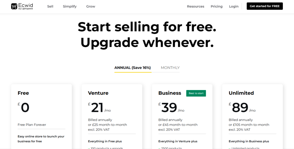 Was ist Ecwid und warum sollten Sie sich für Ihren WordPress-Shop dafür entscheiden? 23 ecwid pricing