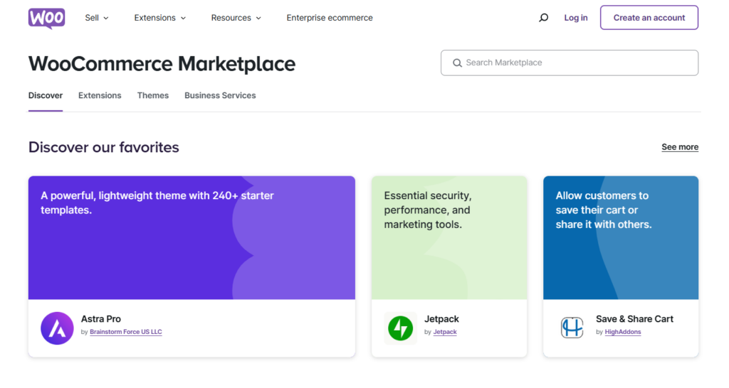 Ecwid vs. WooCommerce: Welches sollten Sie verwenden? (Ausgabe 2026) 44 woocommerce marketplace