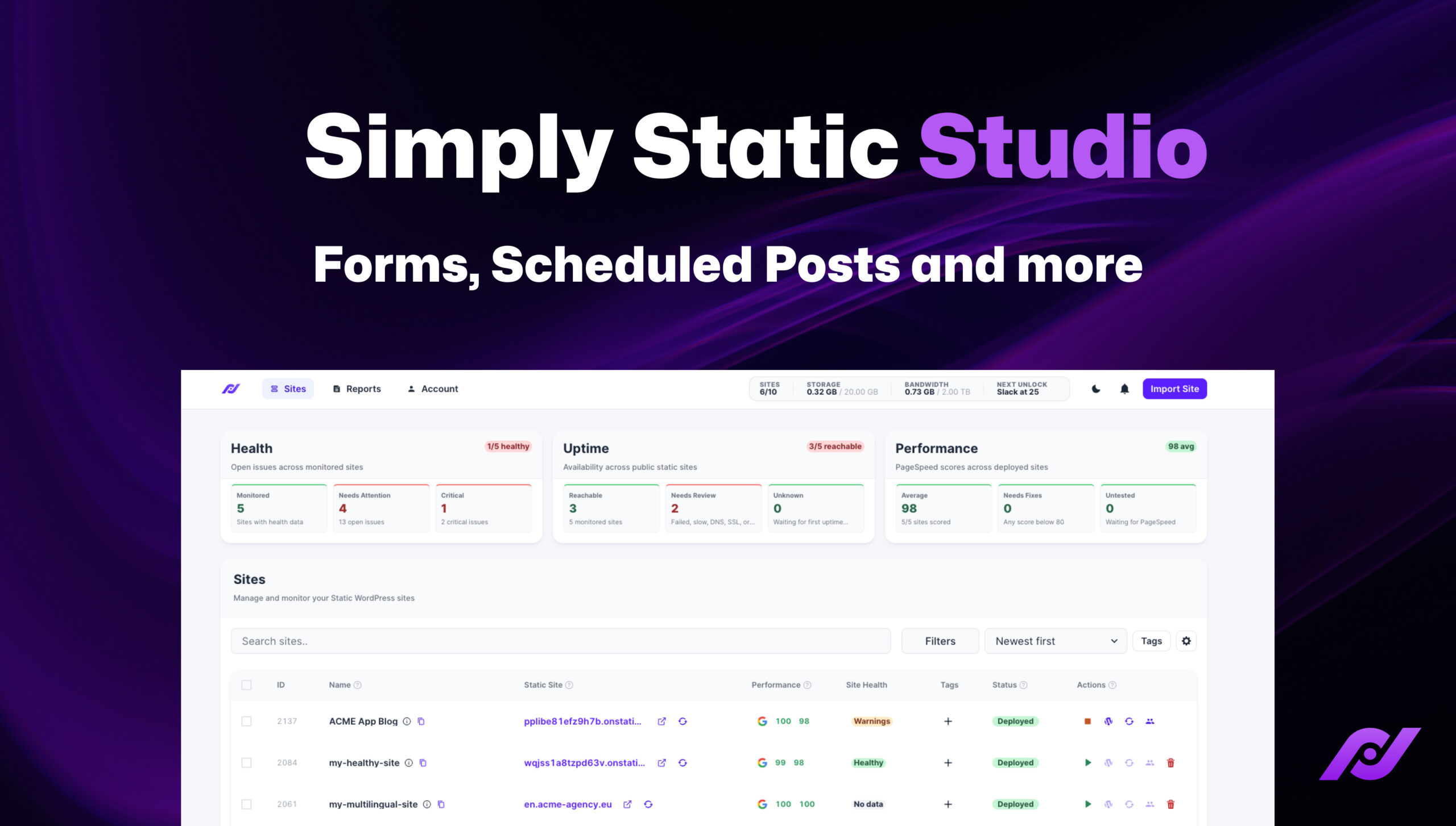 Static Studio – Formulare, geplante Beiträge und mehr 1 Static Studio – Formulare, geplante Beiträge und mehr